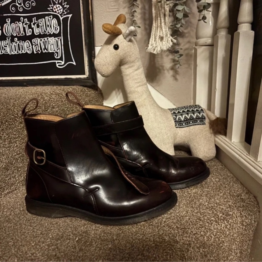 Dr. Martens Dark Brown Leather Ankle Boots - Picture 3 of 8